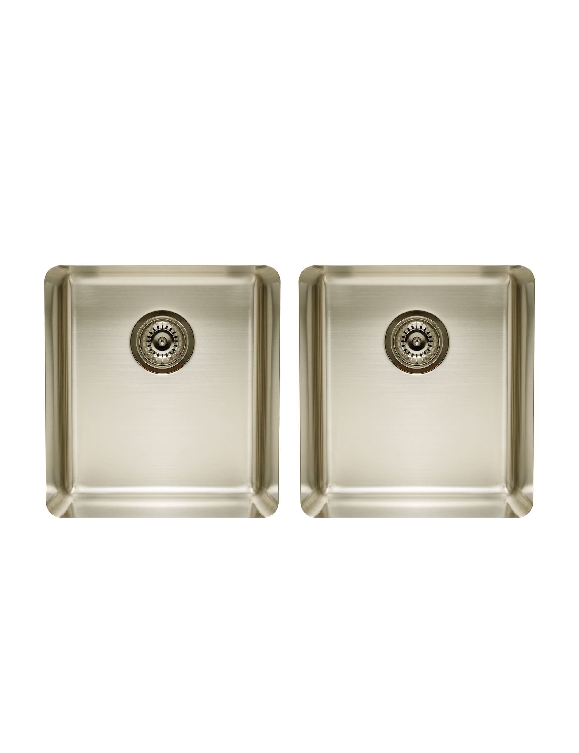 Medium and Medium Double Bowl Kitchen Sink in Pearl Gold