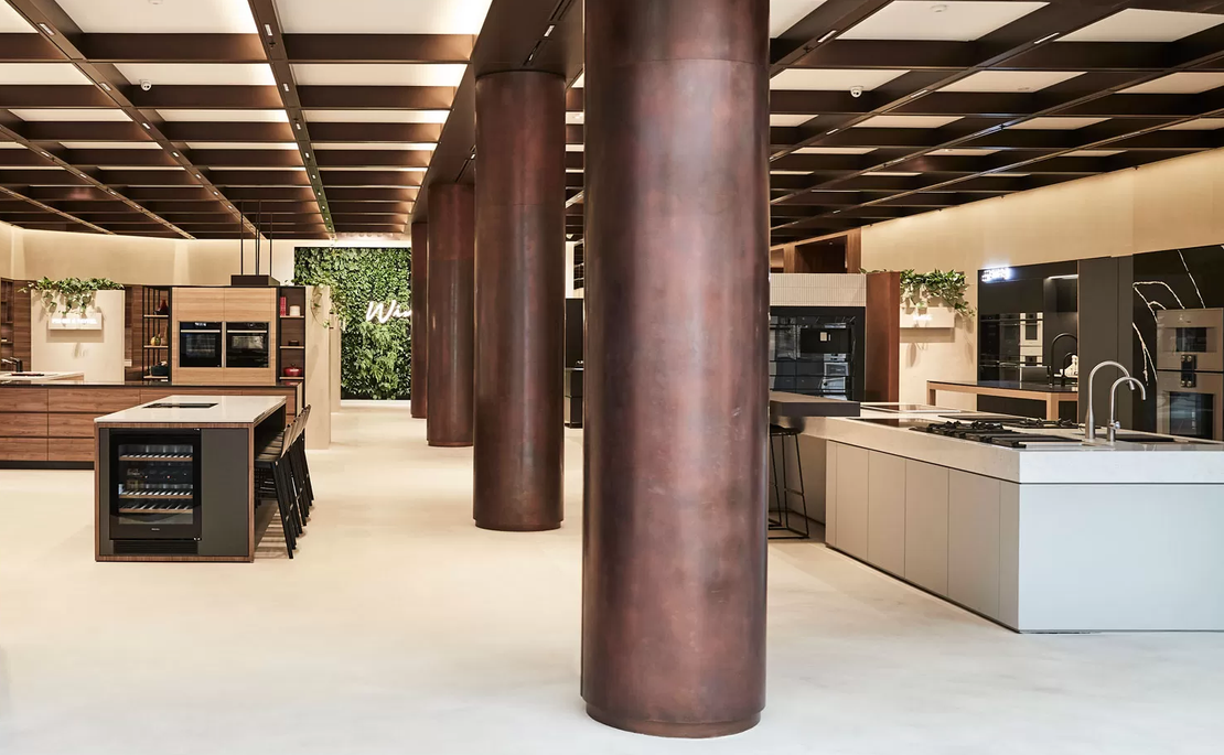 Image of the entrance to the Winning Appliances store in Chadstone Shopping Centre, showcasing the appliance displays and luxurious interior design.